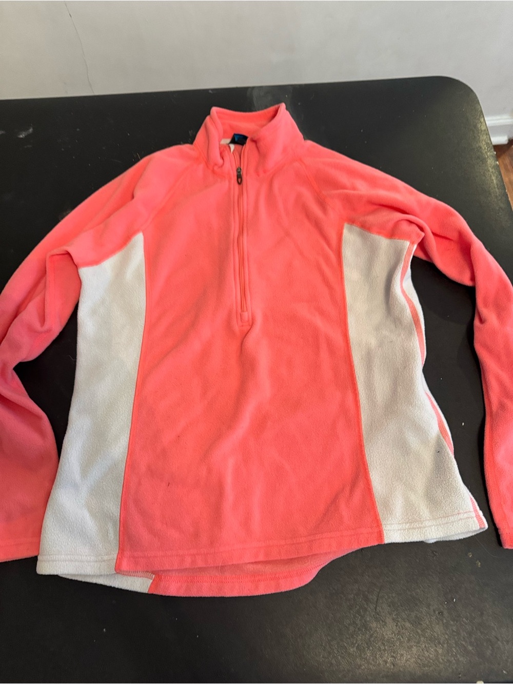 Eastern Mountain Sports Coral Pink Fleece Pullover with White Trim